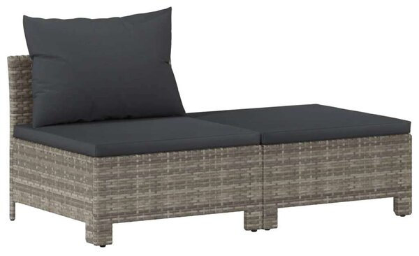 VidaXL 10 részes szürke polyrattan kerti ülőgarnitúra párnákkal