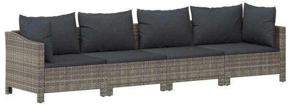 VidaXL 10 részes szürke polyrattan kerti ülőgarnitúra párnákkal