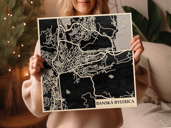 Besztercebánya – Banská Bystrica 3D fa várostérkép fali dekoráció – Natura Products