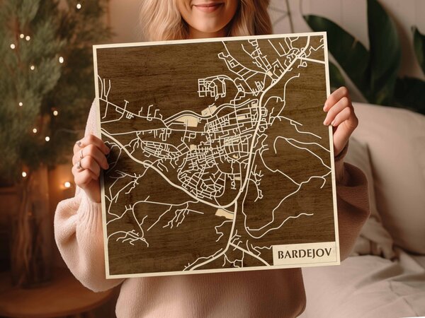 Bártfa – Bardejov 3D fa várostérkép fali dekoráció – Natura Products