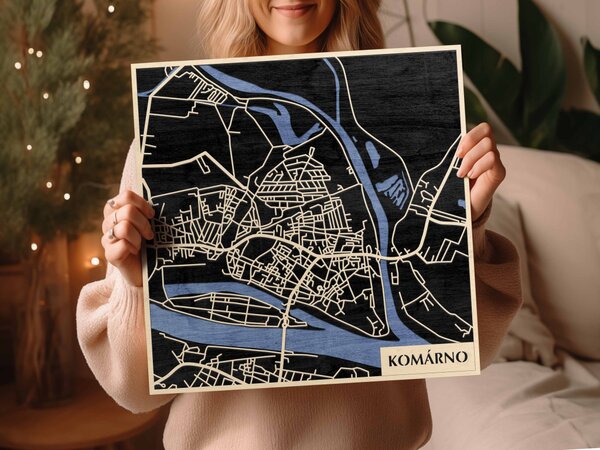 Komárom – Komárno 3D fa várostérkép fali dekoráció – Natura Products