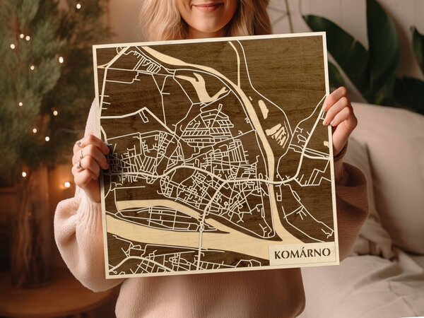 Komárom – Komárno 3D fa várostérkép fali dekoráció – Natura Products
