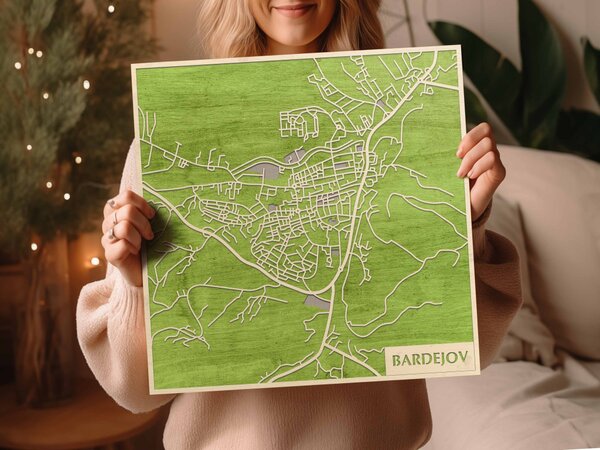 Bártfa – Bardejov 3D fa várostérkép fali dekoráció – Natura Products