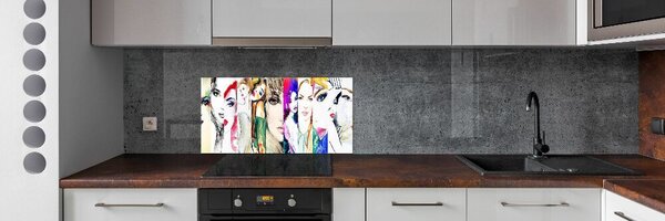 Konyhai fali panel Női portrék
