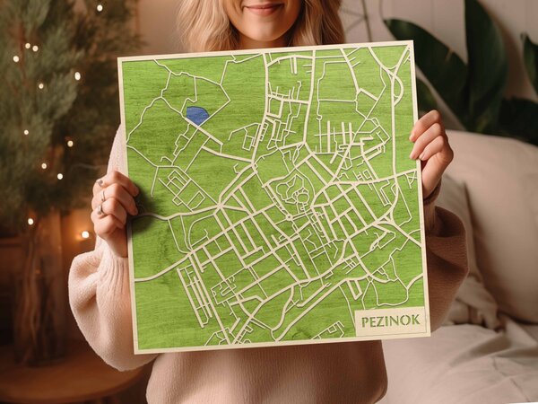 Bazin – Pezinok 3D fa várostérkép fali dekoráció – Natura Products