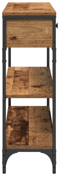 Konzol Asztal Régi Fa 100x25x75 cm Mérnöki Fa és Acél