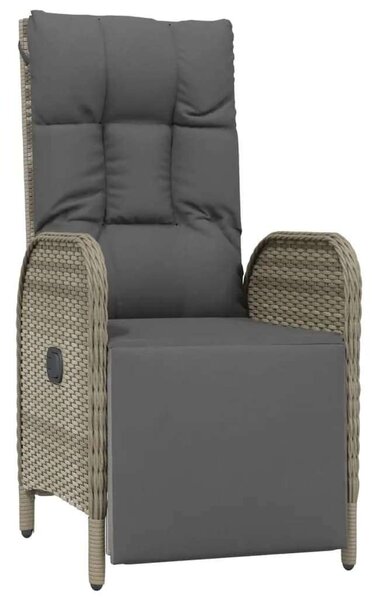 VidaXL 7 részes szürke polyrattan kerti étkezőgarnitúra párnával