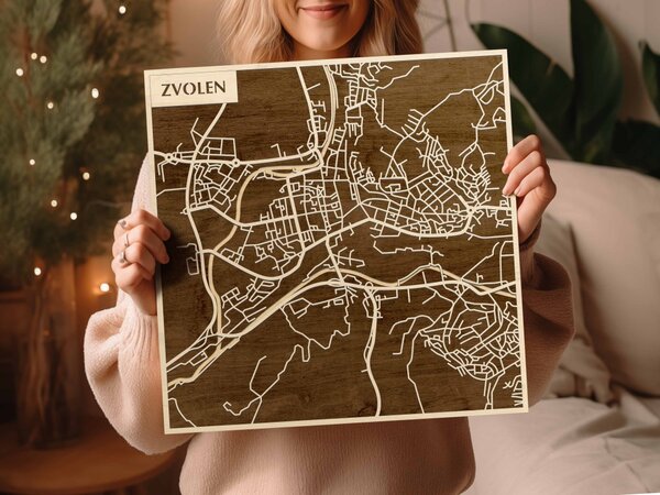 Zólyom – Zvolen 3D fa várostérkép fali dekoráció – Natura Products