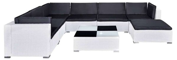 VidaXL Polyrattan Kerti Bútorszett - 8 részes - Fehér