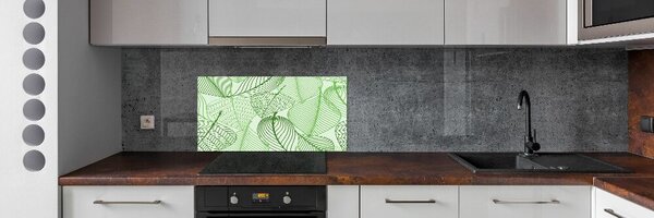 Konyhai hátfalpanel Levelek mintázata