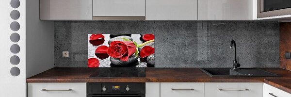Konyhai falburkoló panel Vörös rózsa