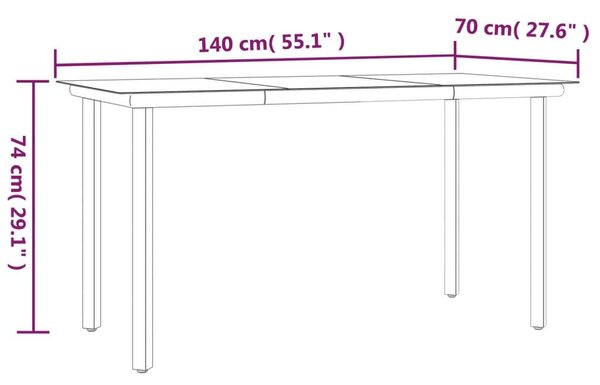 VidaXL 5 részes polyrattan kerti étkezőgarnitúra
