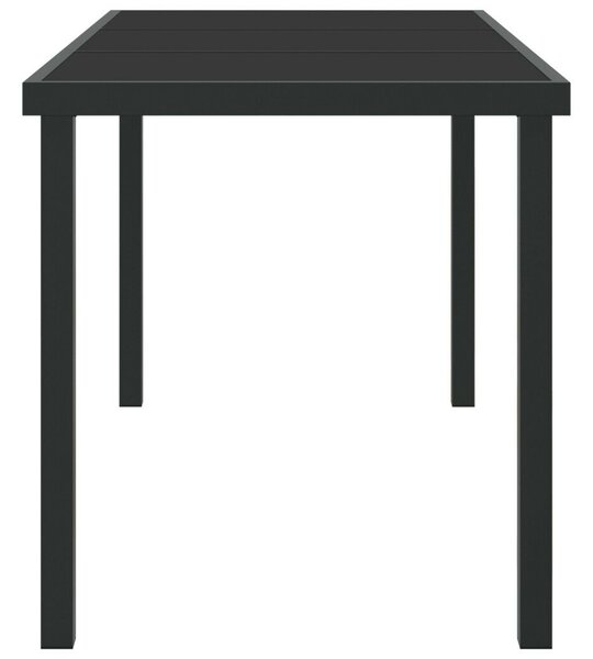 Kertasztal Fekete 140x80x73 cm Edzett Üveg