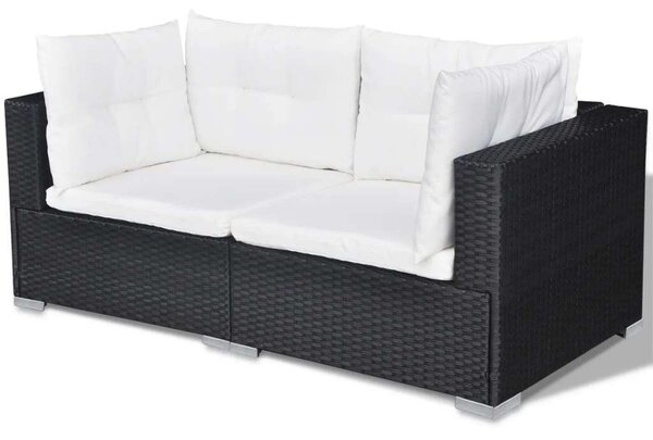 VidaXL Polyrattan Kerti Bútorszett - 10 részes - Fekete