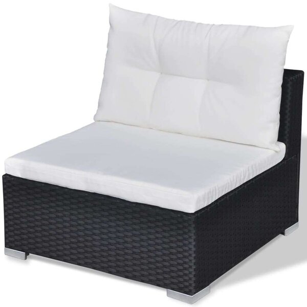 VidaXL Polyrattan Kerti Bútorszett - 10 részes - Fekete