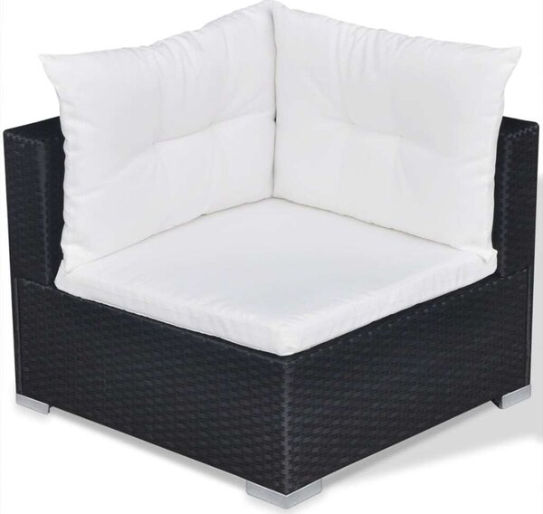 VidaXL Polyrattan Kerti Bútorszett - 10 részes - Fekete