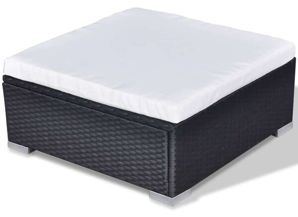 VidaXL Polyrattan Kerti Bútorszett - 10 részes - Fekete
