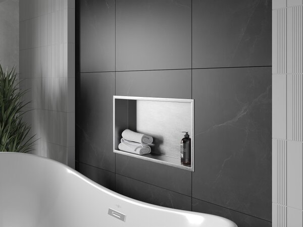 Mexen X-Wall-R 60 x 30 cm-es peremes fülke polc, inox - 1910603010