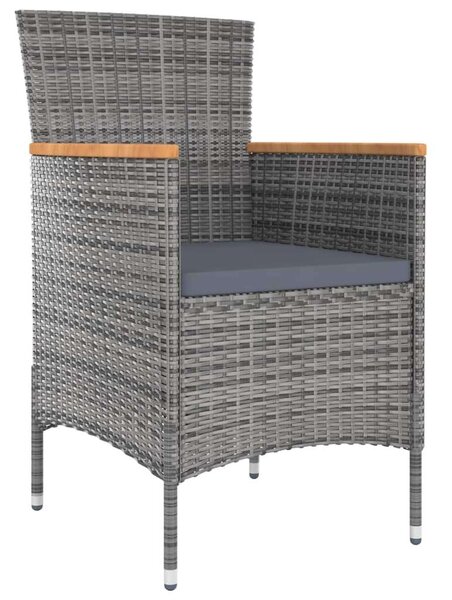 VidaXL Polyrattan Kültéri Étkezőgarnitúra - 5 részes - Szürke
