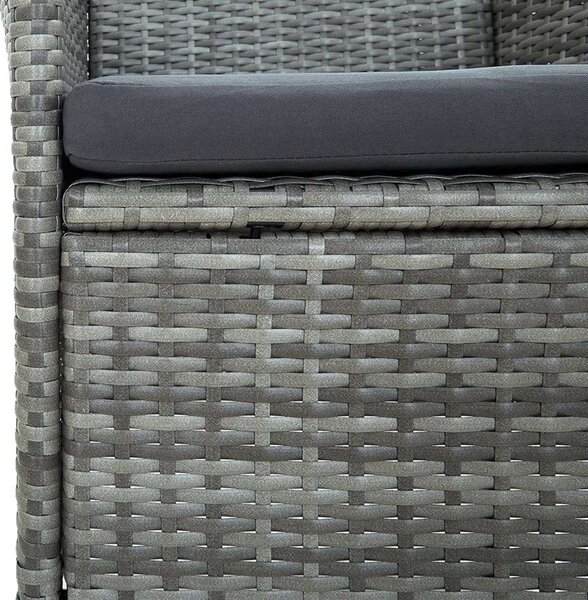 VidaXL Polyrattan Kültéri Étkezőgarnitúra - 5 részes - Szürke