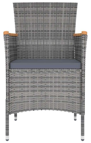 VidaXL Polyrattan Kültéri Étkezőgarnitúra - 5 részes - Szürke