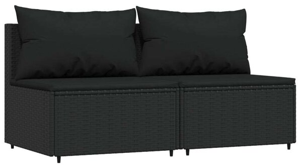 VidaXL 3 részes Kerti Ülőgarnitúra - Fekete Polyrattan