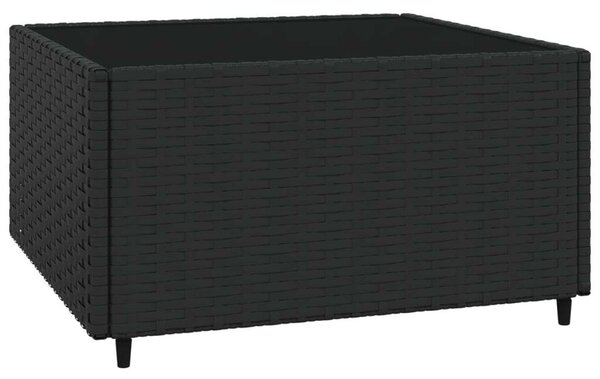 VidaXL 3 részes Kerti Ülőgarnitúra - Fekete Polyrattan