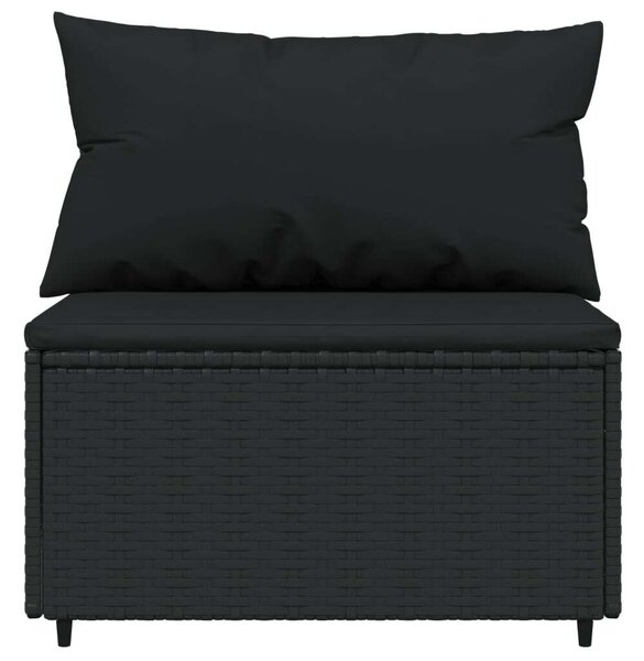 VidaXL 3 részes Kerti Ülőgarnitúra - Fekete Polyrattan