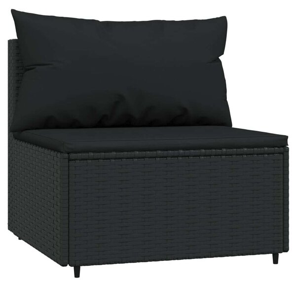 VidaXL 3 részes Kerti Ülőgarnitúra - Fekete Polyrattan