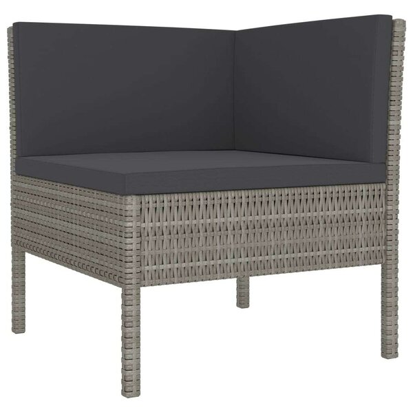 VidaXL 6 részes szürke polyrattan kerti ülőgarnitúra párnákkal
