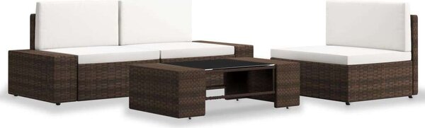 VidaXL 4 részes barna polyrattan kerti ülőgarnitúra