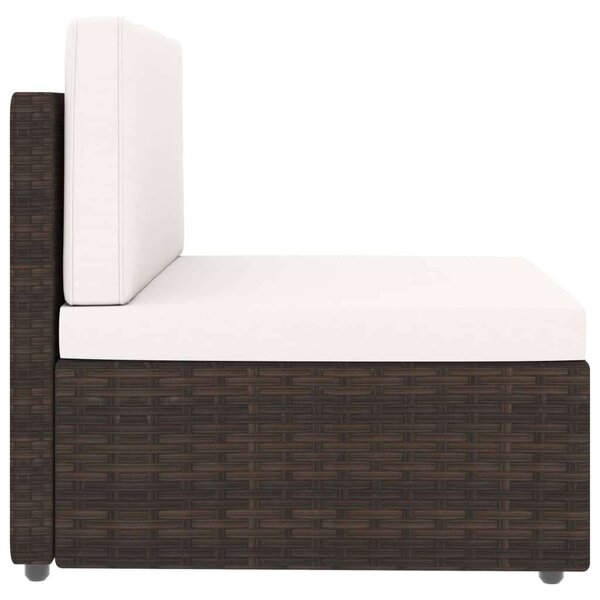 VidaXL 5 részes barna polyrattan kerti ülőgarnitúra párnákkal