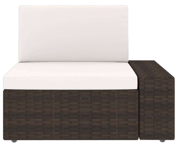 VidaXL 5 részes barna polyrattan kerti ülőgarnitúra párnákkal