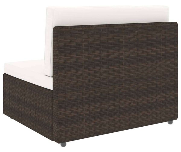 VidaXL 5 részes barna polyrattan kerti ülőgarnitúra párnákkal