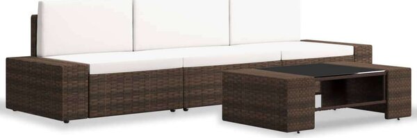 VidaXL 4 részes barna polyrattan kerti ülőgarnitúra