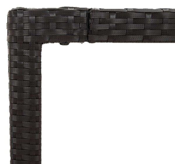 VidaXL Polyrattan Kerti Étkezőgarnitúra - 9 részes - Fekete