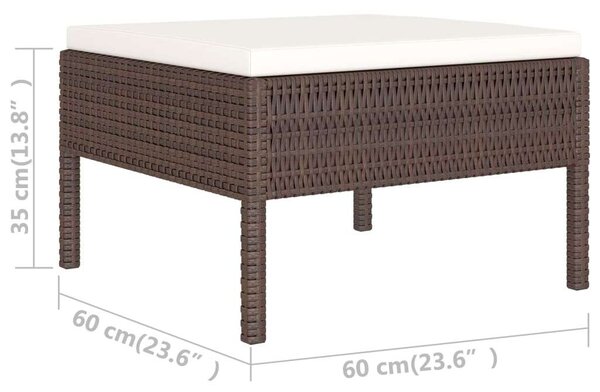 VidaXL Polyrattan Kerti Bútorszett - 6 részes