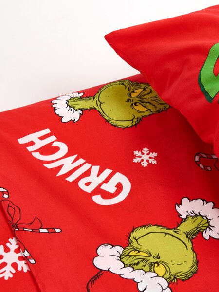 Sinsay - Pamut ágyneműhuzat készlet karácsonyi mintával Grinch - piros
