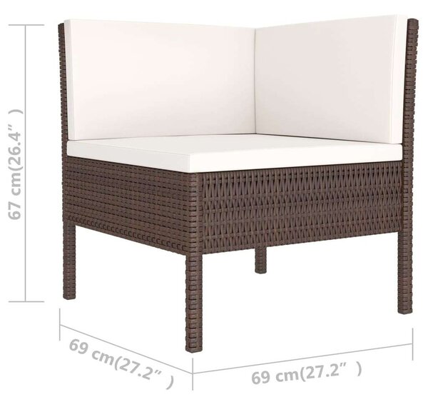 VidaXL Polyrattan Kerti Bútorszett - 6 részes