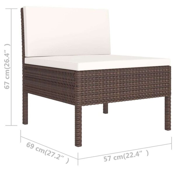 VidaXL Polyrattan Kerti Bútorszett - 6 részes