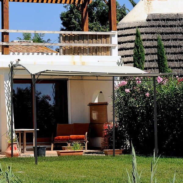 Outsunny Garden pavilon sátor, kihúzható, acél / poliészter, 3x2,5m, bézs