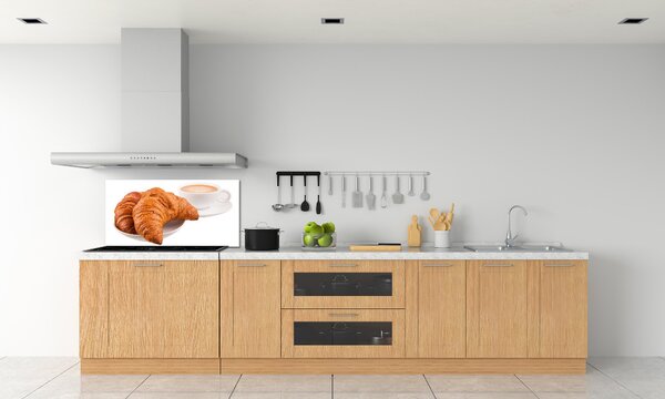 Konyhai dekorpanel Croissant és kávé