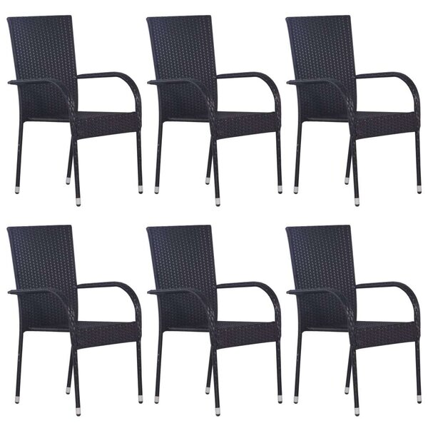 VidaXL Kertbútor Szett - Akácfa Asztal és Polyrattan Székek - 7 részes
