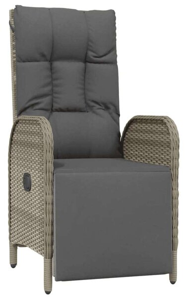 VidaXL 9 részes szürke polyrattan kerti étkezőgarnitúra párnával