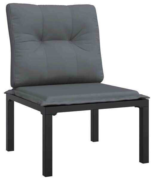Polyrattan Kerti Ülőgarnitúra - 6 részes - Fekete-Szürke