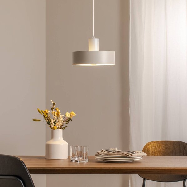 SIGMA Lógó világítás Rif M, taupe, 1 izzó, Ø 25 cm, acél, dimmelhető, Krém / borostyánsárga, Nappali / Étkező, fém, Modern