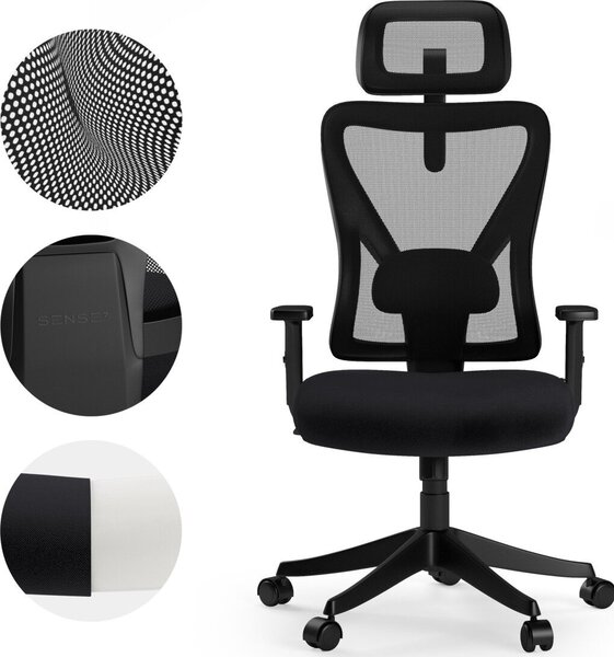 SENSE7 Tone Ergonomikus, irodai forgószék fekete