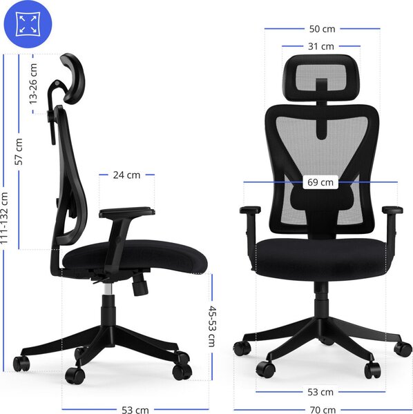 SENSE7 Tone Ergonomikus, irodai forgószék fekete