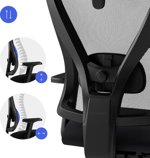SENSE7 Tone Ergonomikus, irodai forgószék fekete