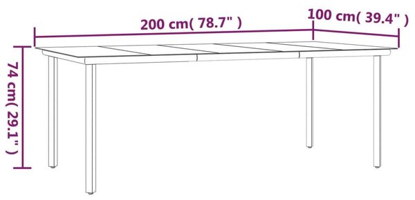 Polyrattan Kerti Étkezőgarnitúra - 7 részes - Fekete-Szürke